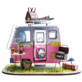 Imagine 3D DIY House Model Kit Caravan Miniature LED Light House Build