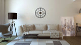 House of Durante The Cambridge Skeleton Wall Clock 56cm Black In/Outdoor