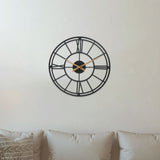 House of Durante The Cambridge Skeleton Wall Clock 56cm Black In/Outdoor