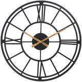House of Durante The Cambridge Skeleton Wall Clock 56cm Black In/Outdoor